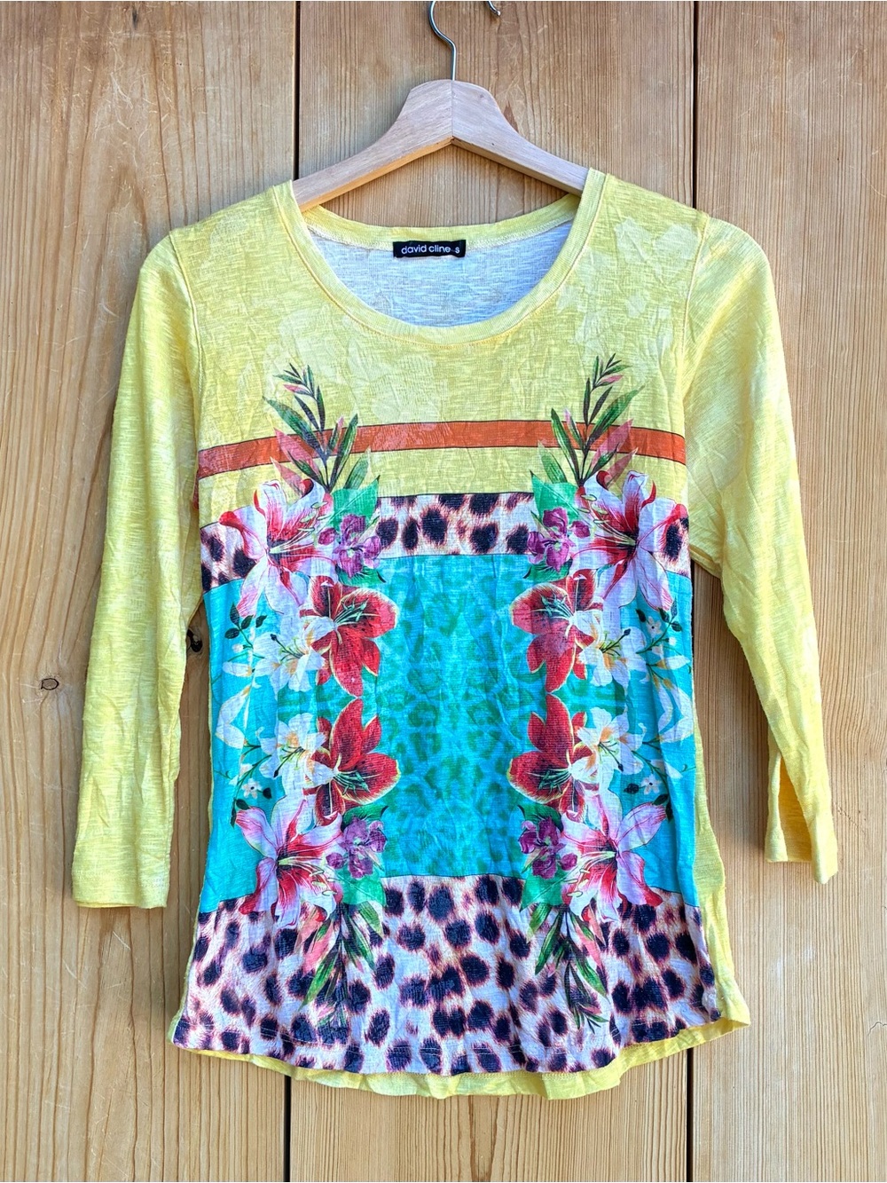 David Cline Yellow Tee Shirt Sz Small